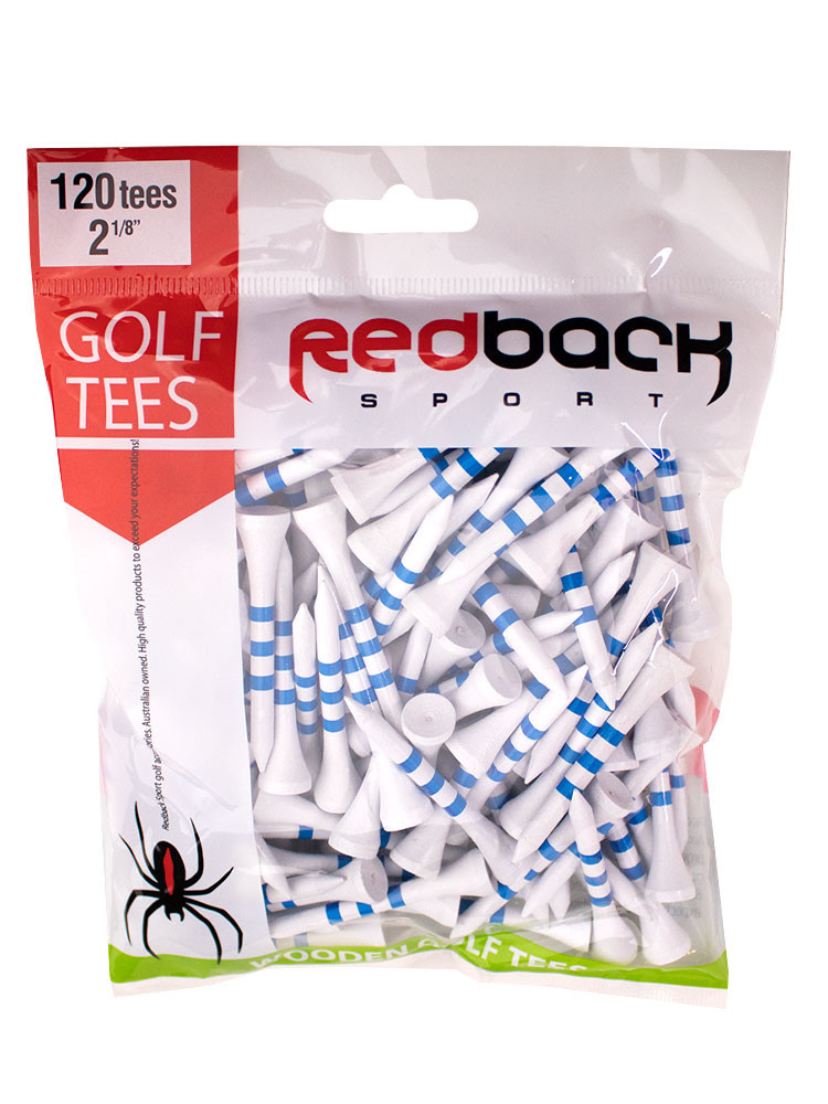 Redback Opti Height Wooden Golf Tees 2 1/8 Inch White/Blue GolfBox